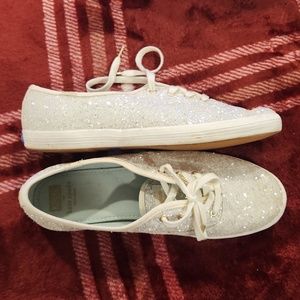 Kate Spade Keds- Glitter Lace Up Sequin